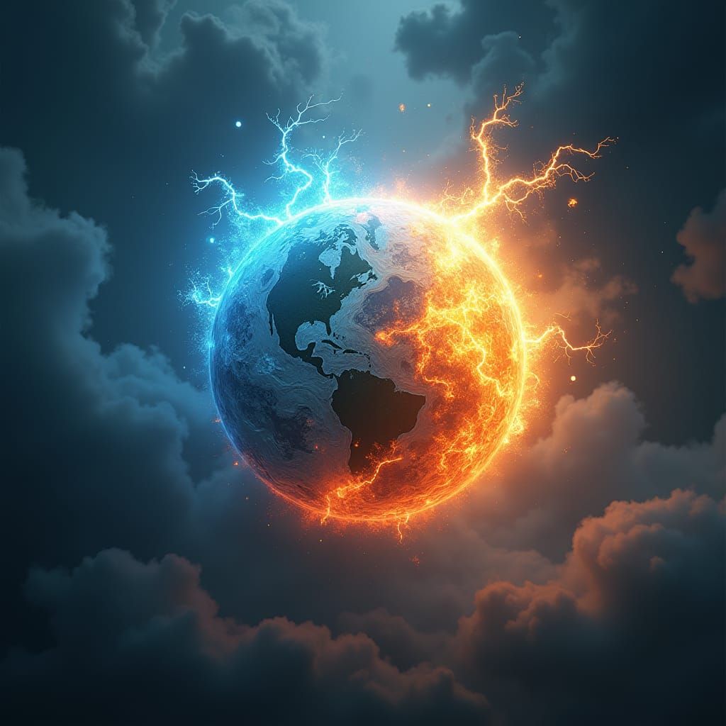 Elemental Sphere of Fire, Water, Lightning, and Earth