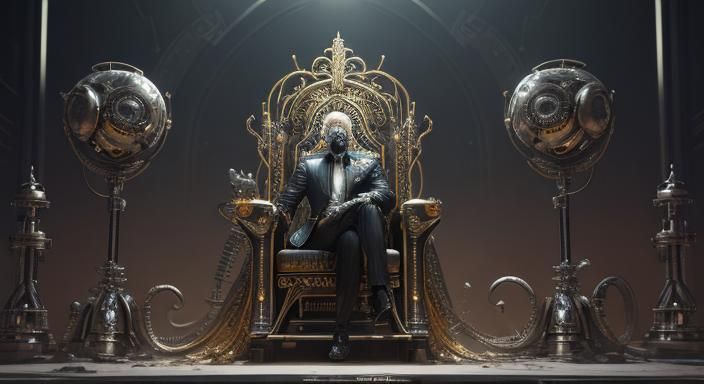 Paranoid Dictator in Biopunk Art Deco Style