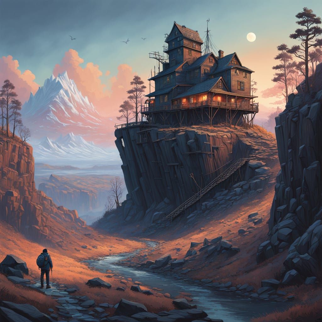 Ancient Diamond Mine at Sunset