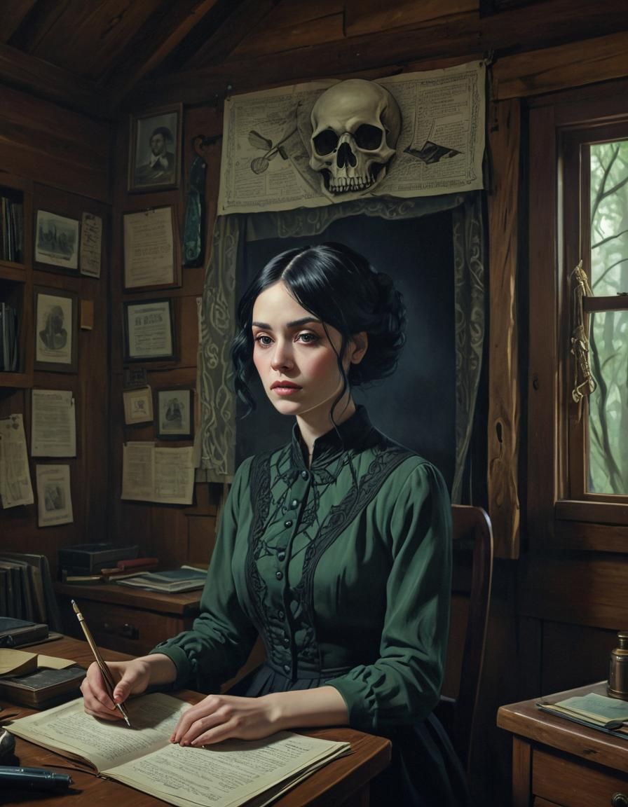 Ominous Ghostwriter Portrait Concept Art