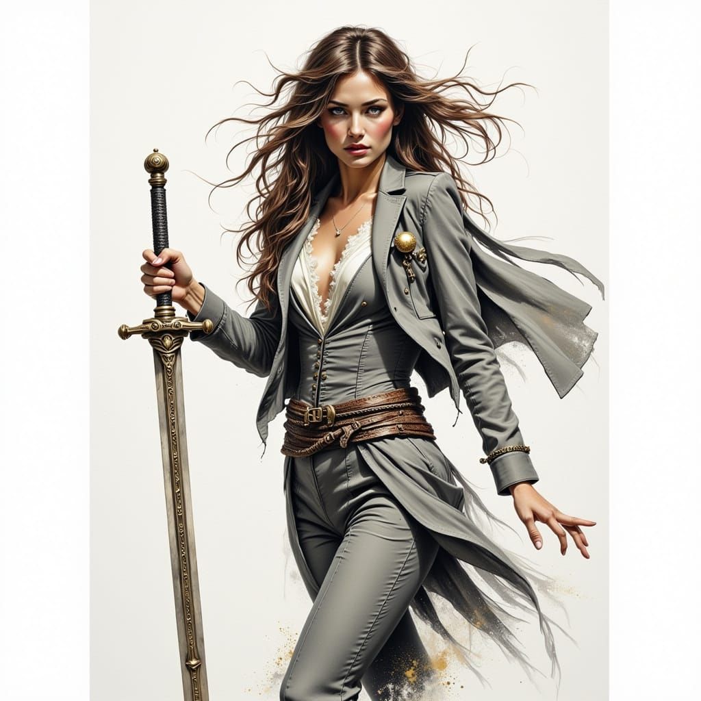 Actress as Justice in a Tarot Deck, Inspired by Alphonse Muc...