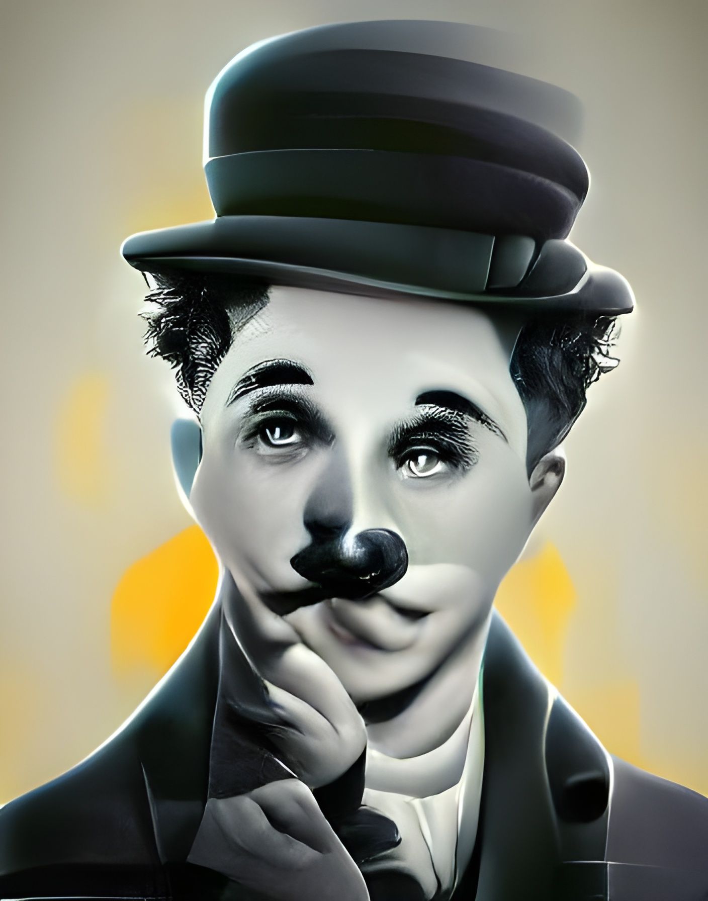 Charlie Chaplin Illustration in Bergey Style