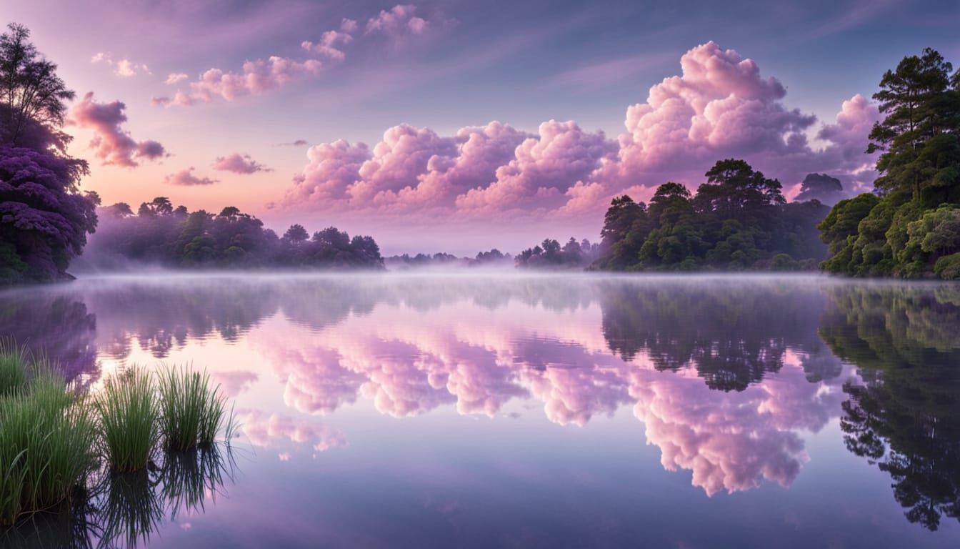 Dreamy Pastel Twilight Landscape