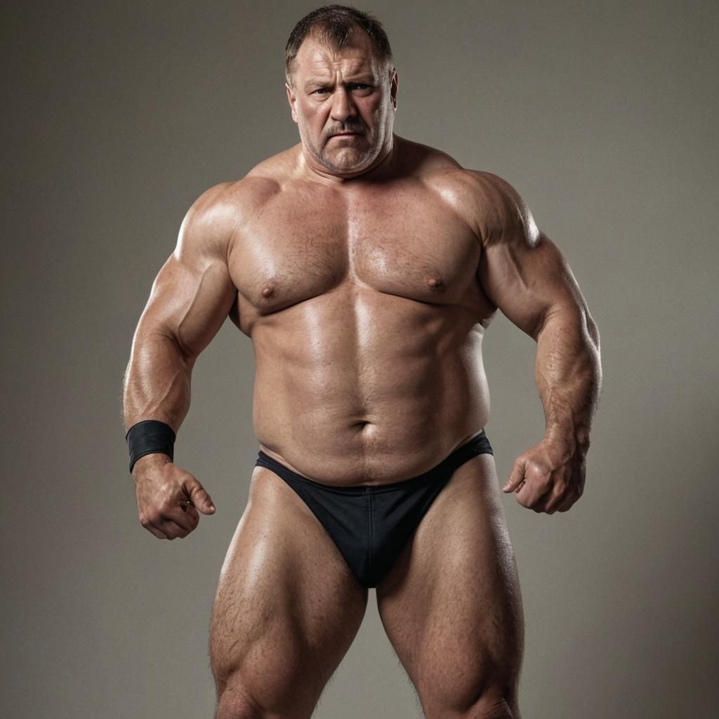 Powerful Karelian Wrestler Portrait in High Contrast