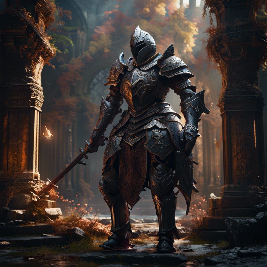 Fantastical Knight Concept Art in Detailed Matte Style
