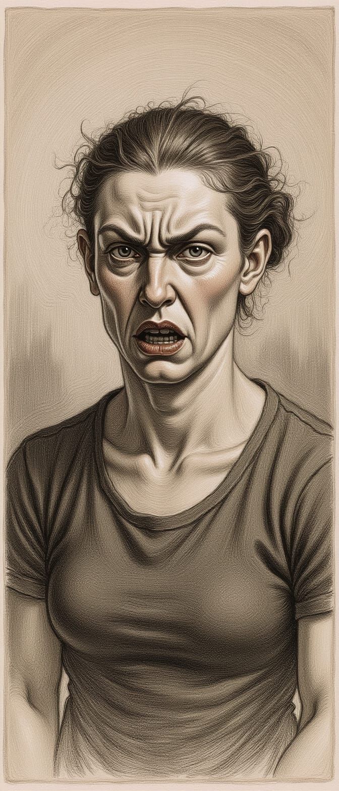 Crimson Anger Matte Painting with Charcoal Accents