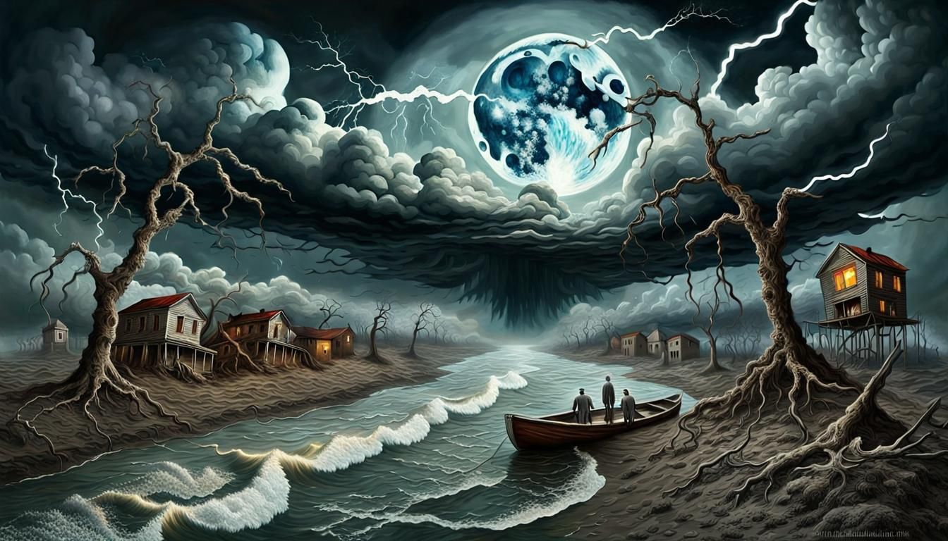 Surreal Apocalypse: Bad Moon Rising Digital Art