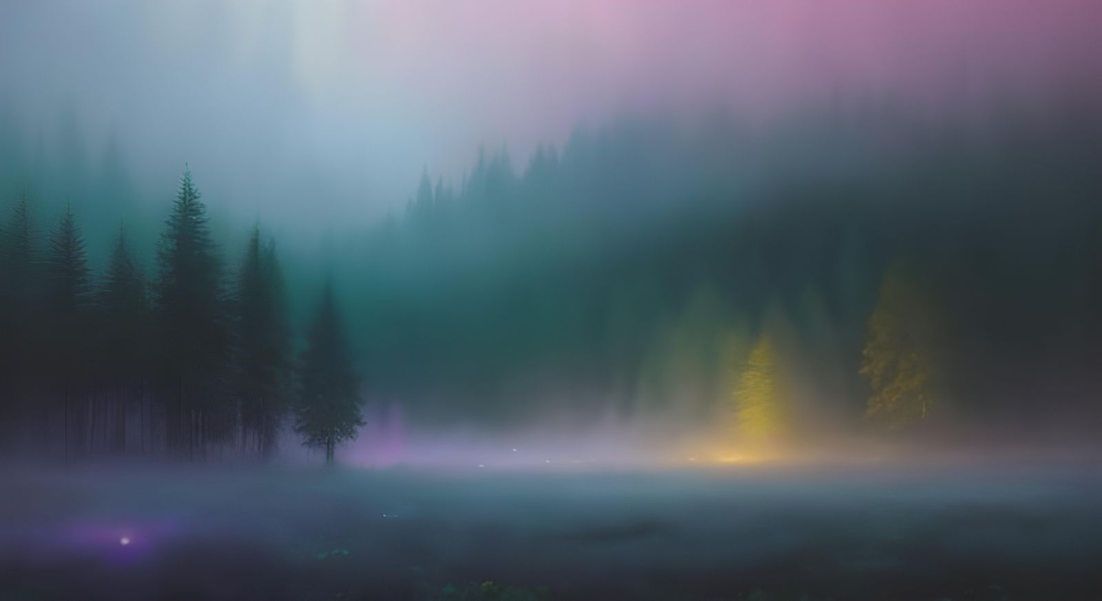 Ethereal Watercolor Landscape in Pastel Colors