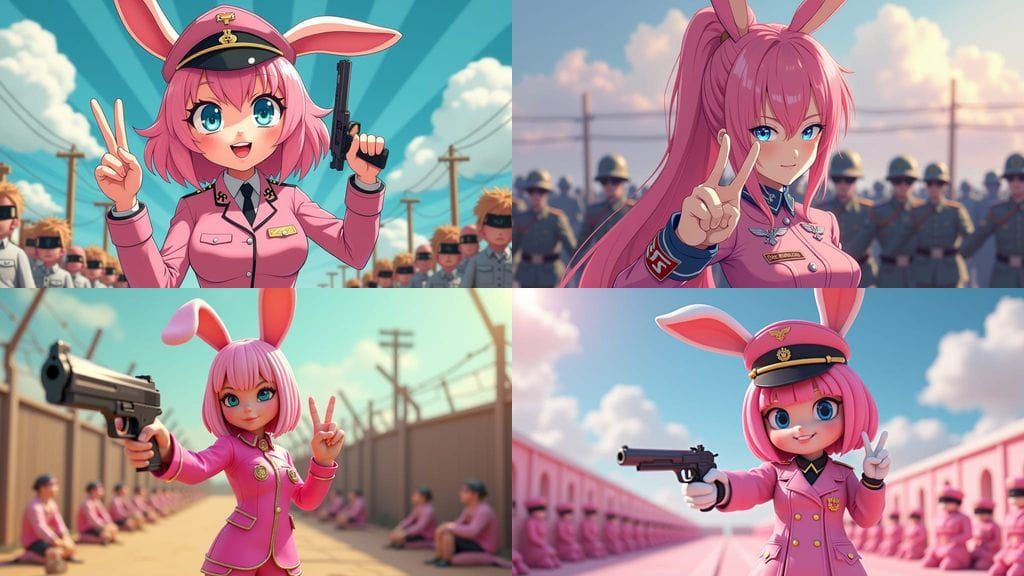 Charming Pink-Haired Bunny Officer