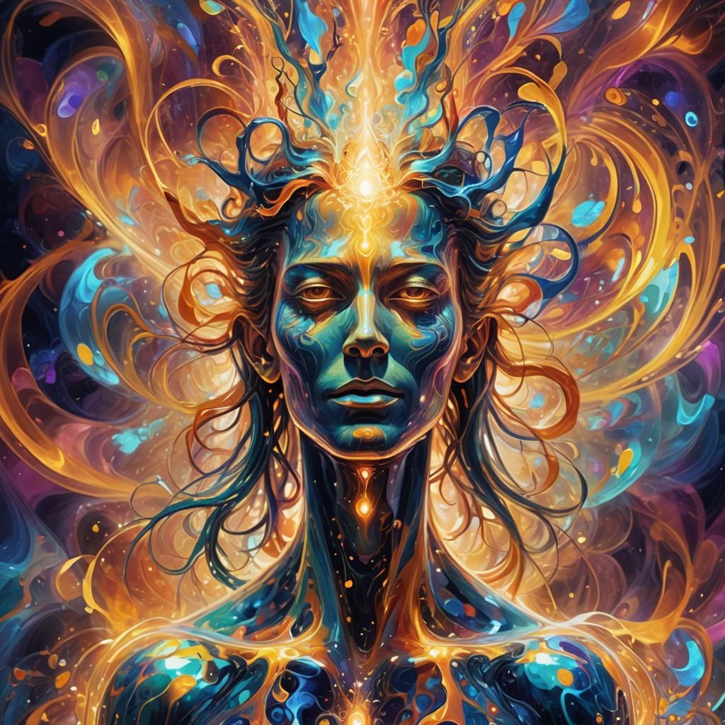 Mystical Aura: Digital Abstract Expressionism in 8K