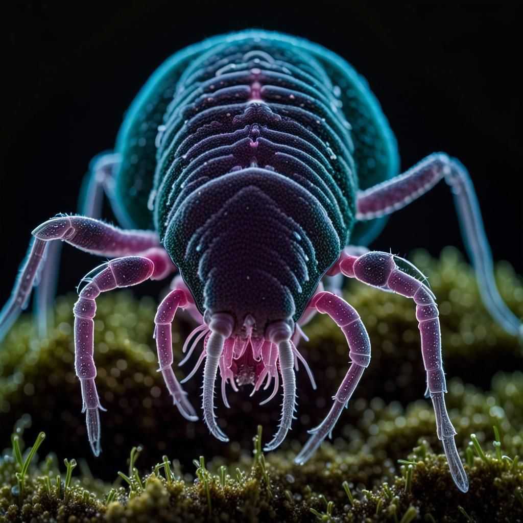 Bioluminescent Dust Mite Macro Photograph