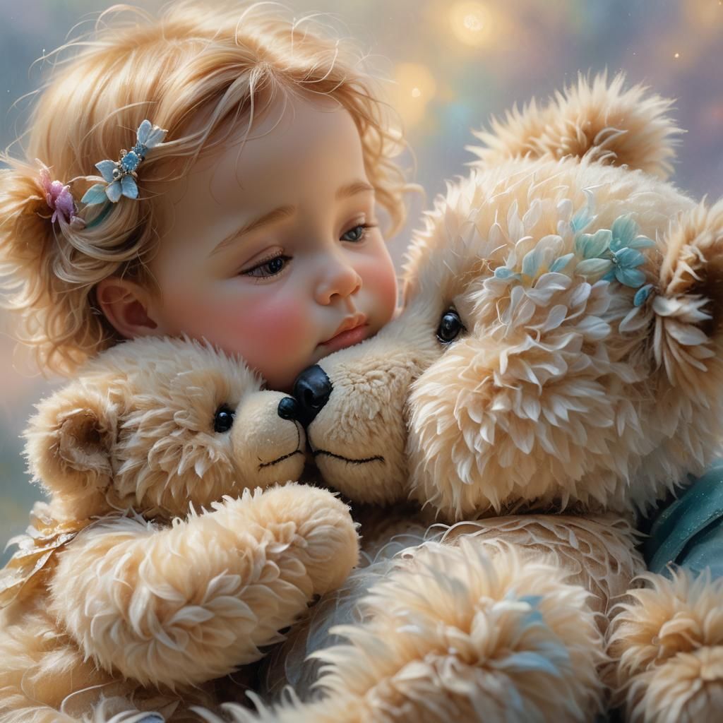 Baby's Gentle Kiss: An Ethereal Pastel Dream