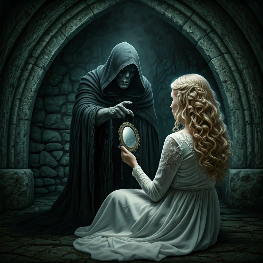 Enigmatic Woman in Mystical Shelter