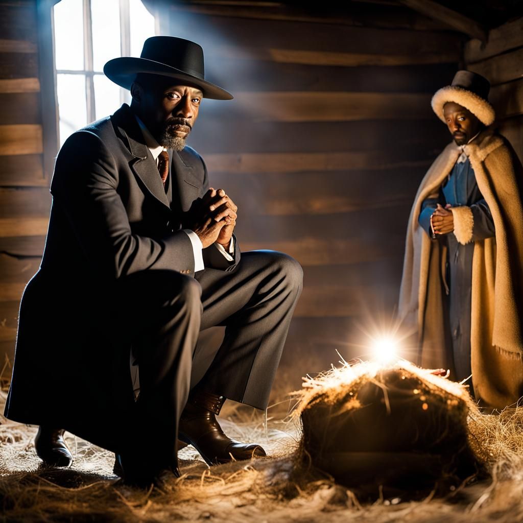 Bass Reeves Nativity Scene with Idris Elba
