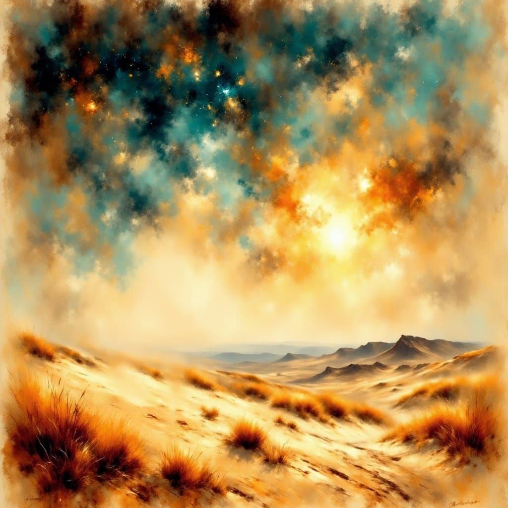 Desert Landscape: Sun and Stars