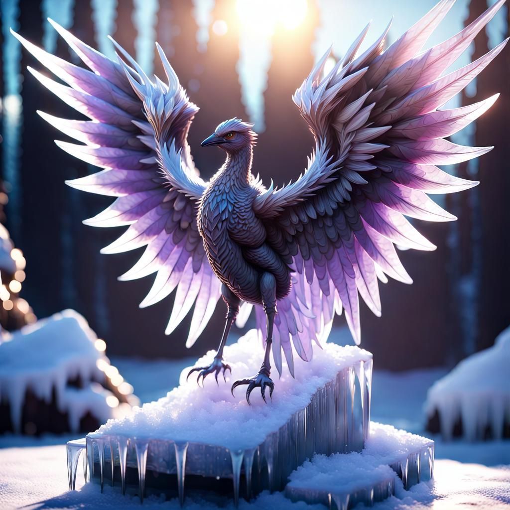 Mystical Ice Bird Fantasy Art