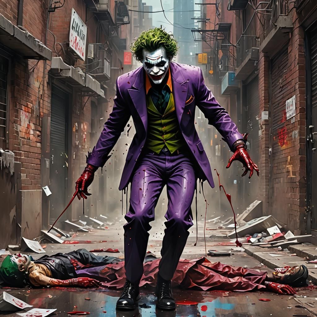 Futuristic Joker Concept Illustration in Vivid Colors