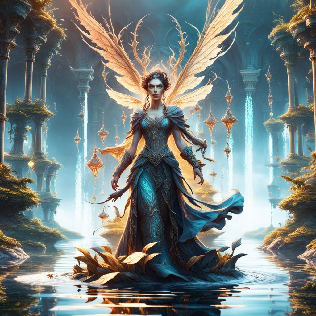 Fae Woman on Water: Fantasy Concept Art