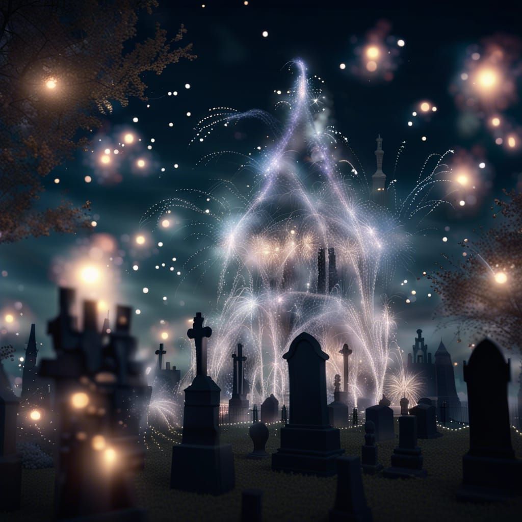 Macabre Ghost Christmas Party with Fireworks