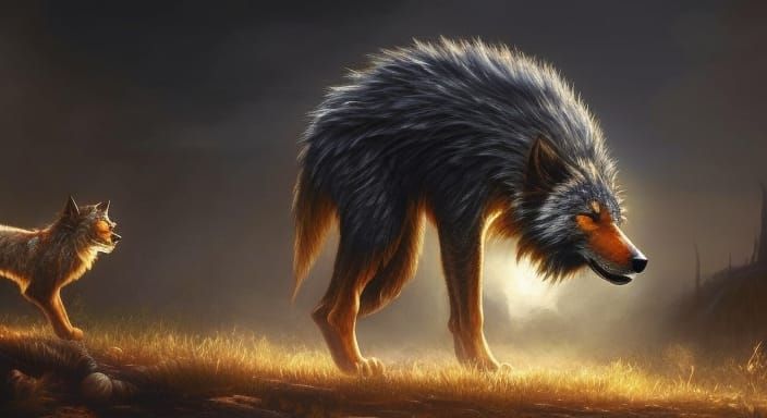 Dark Fantasy: Scientist Turns Into Anthropomorphic Wolf