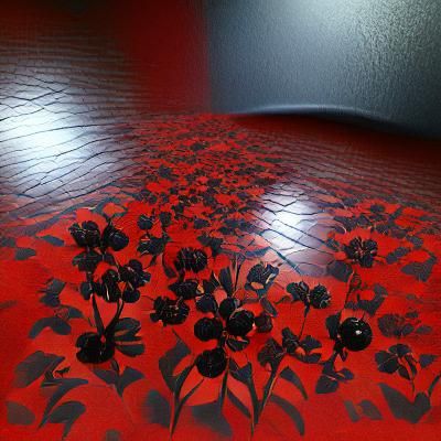 Black and Red Flower Garden with 3D Shading