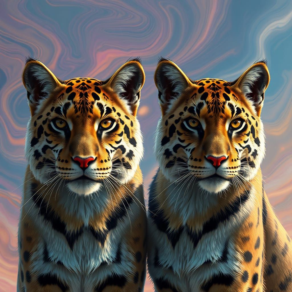 Regal Felines in Hyperrealistic Splendor