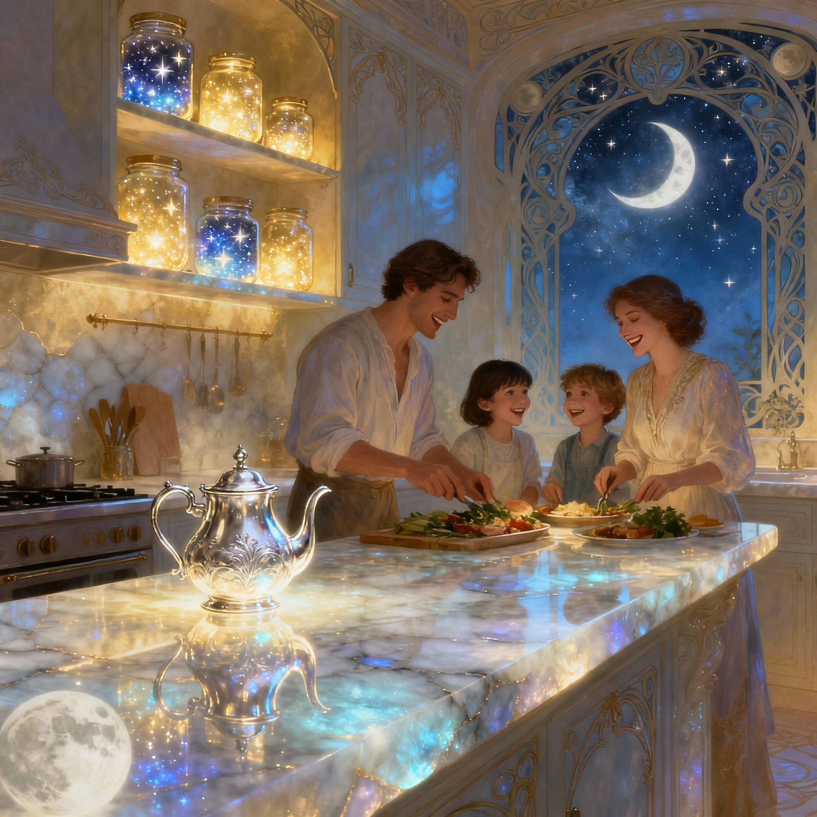 Ethereal Dream Kitchen with Moonstone and Stardust