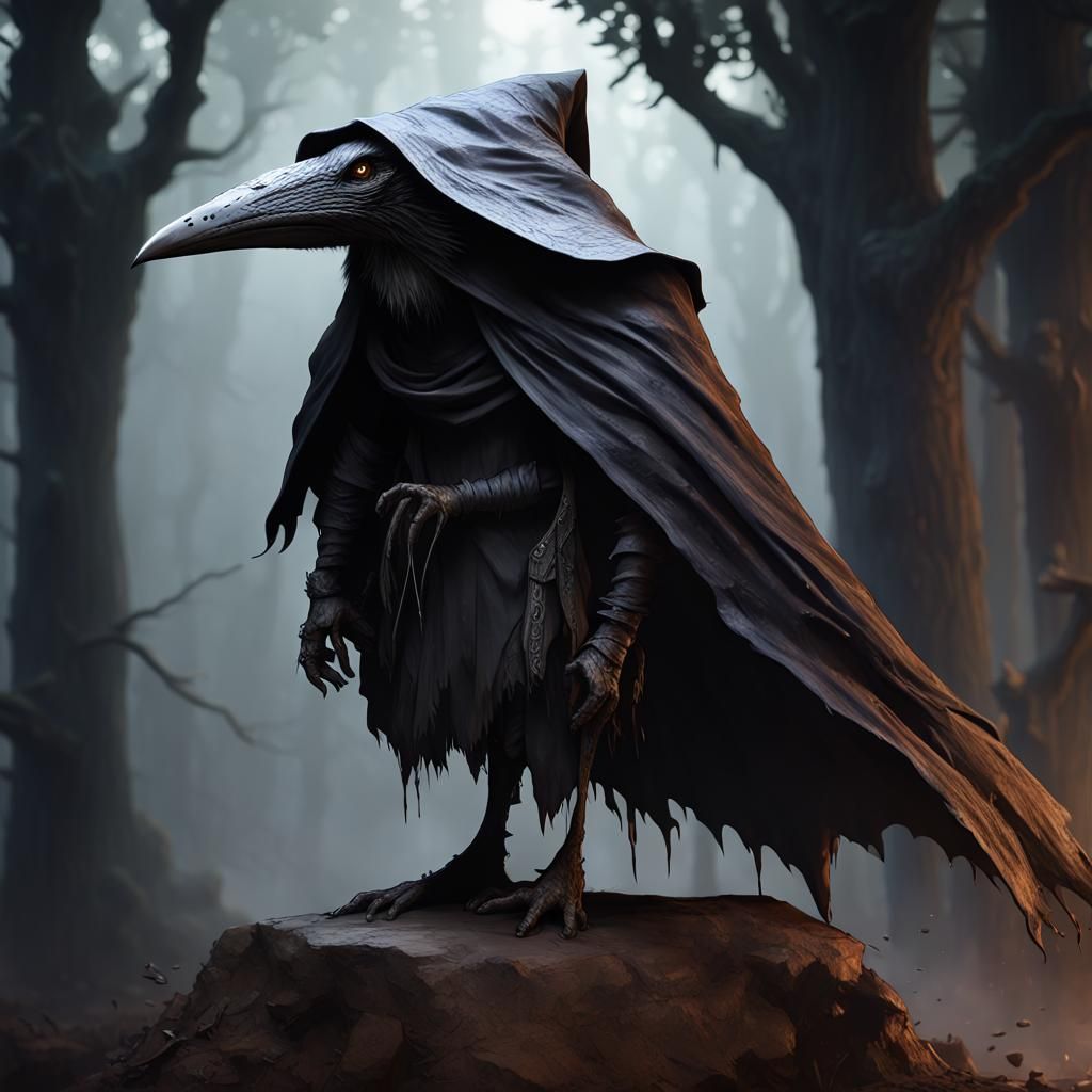 Dark Fantasy Kenku Concept Art in 8k Resolution