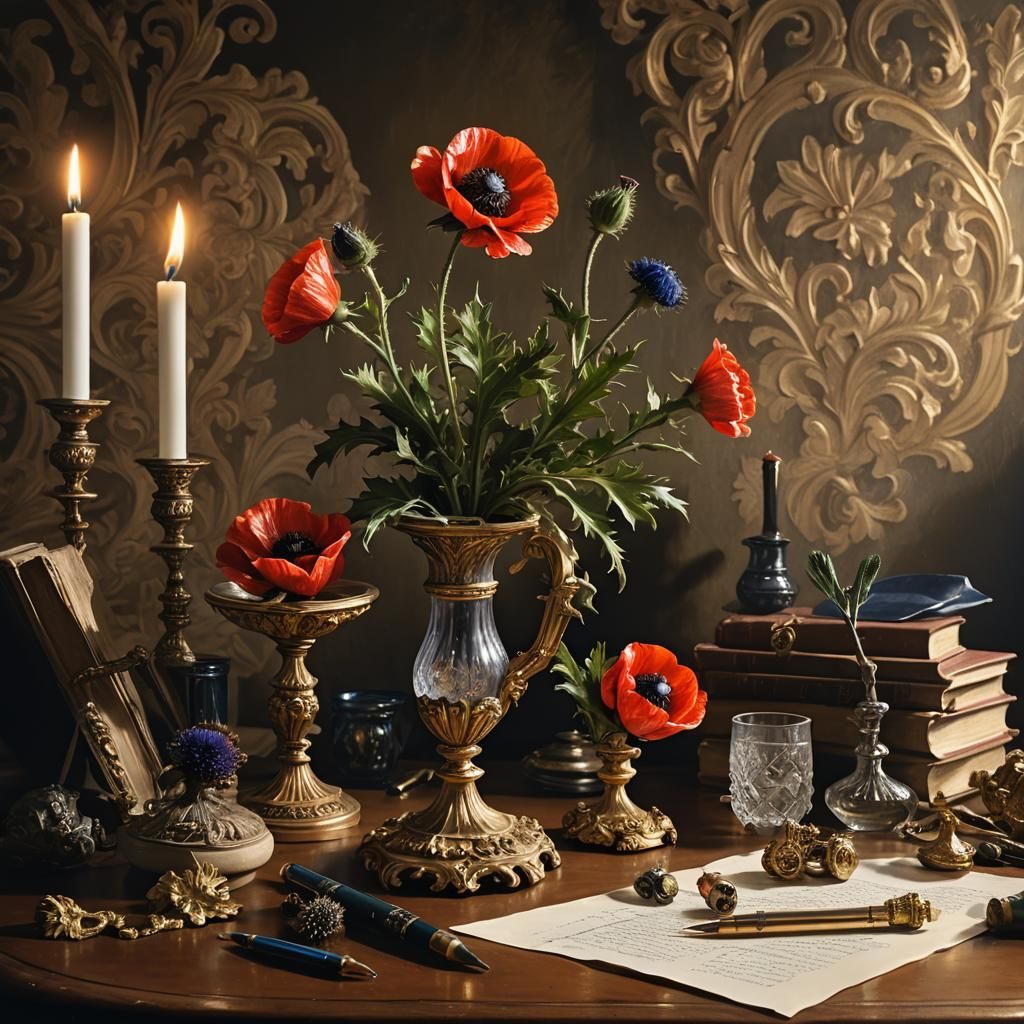 Baroque Still Life: Enamel Glass Figurines