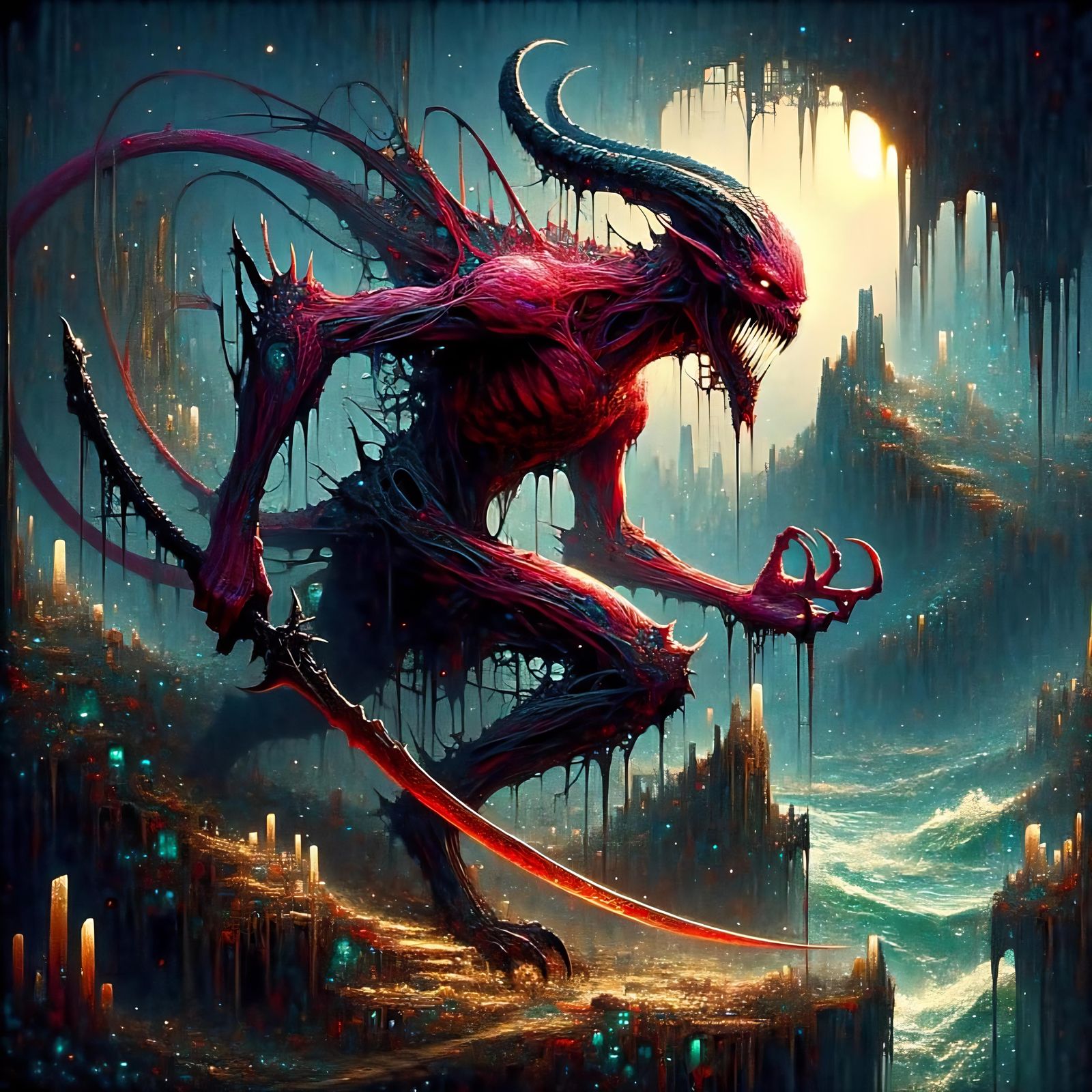 Stealthy Demon and Dragon in Shadowy Lair