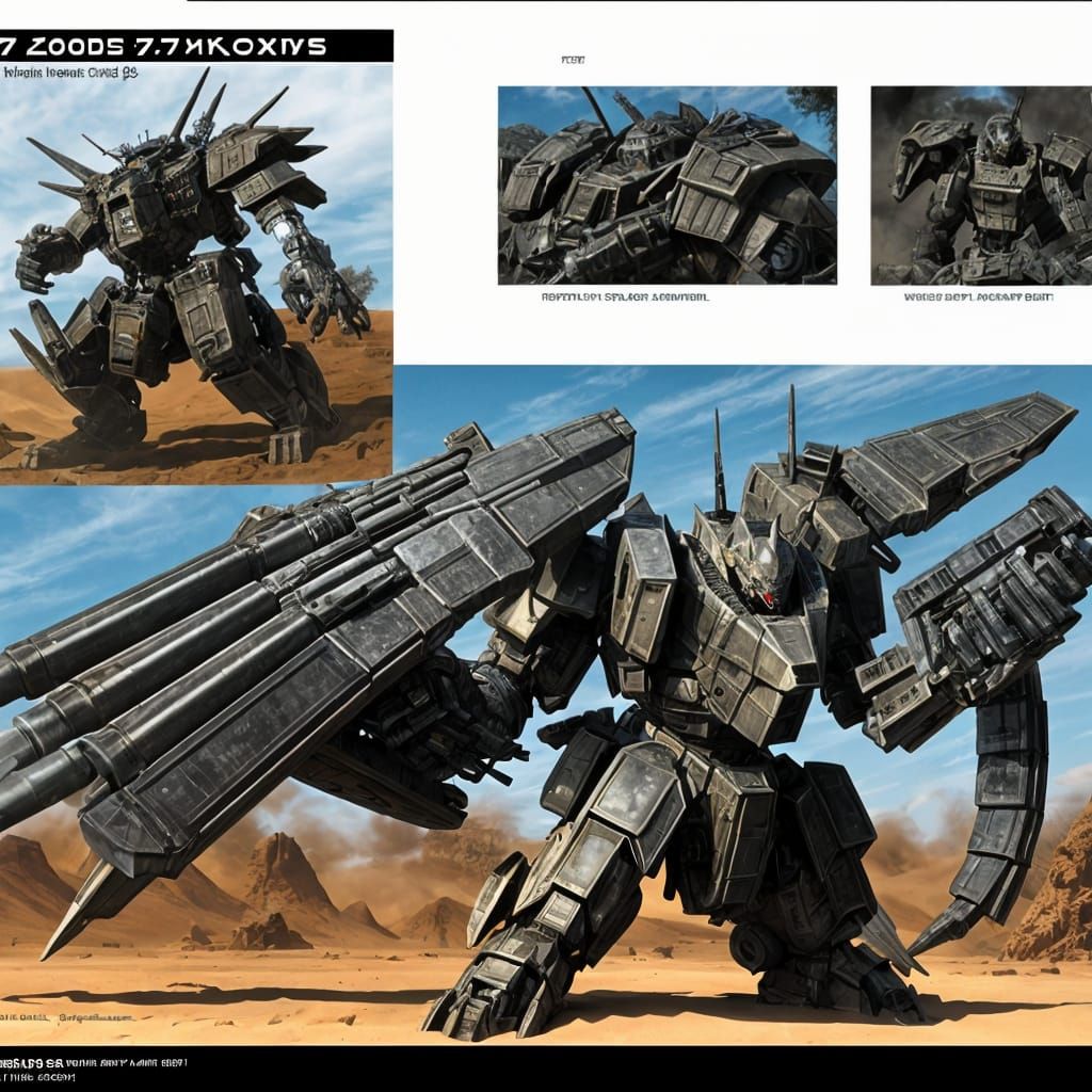 Robotic Mechs Clash in a Post-Apocalyptic Landscape