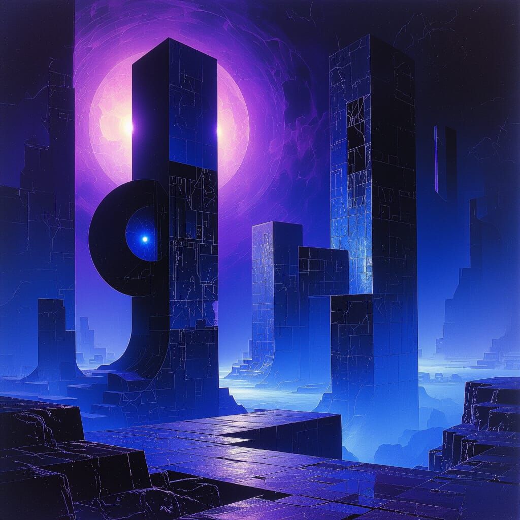 Surreal Geometric Forms with Ethereal Light