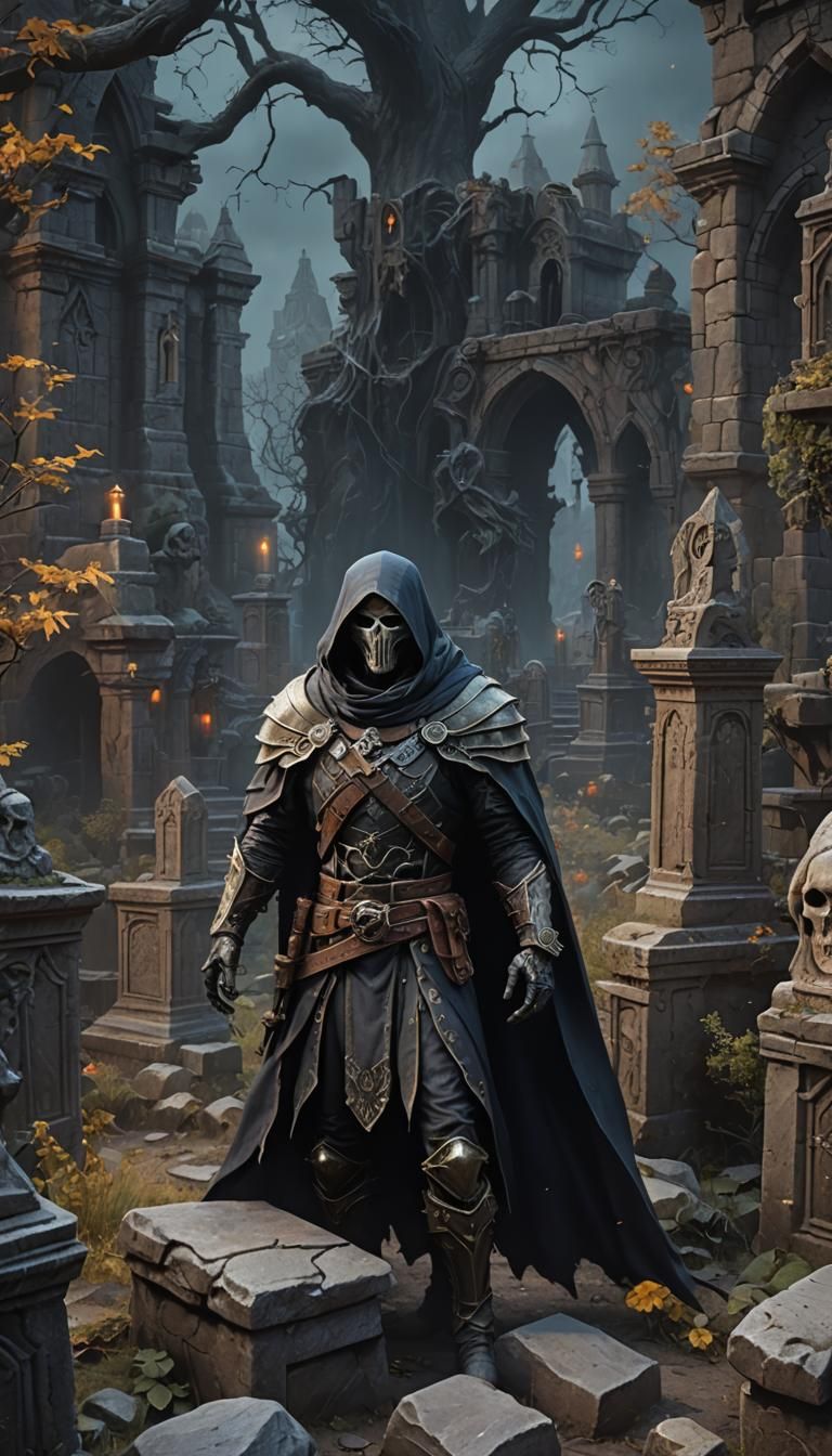Dark Phantom Rogue in Graveyard: Fantasy Concept Art
