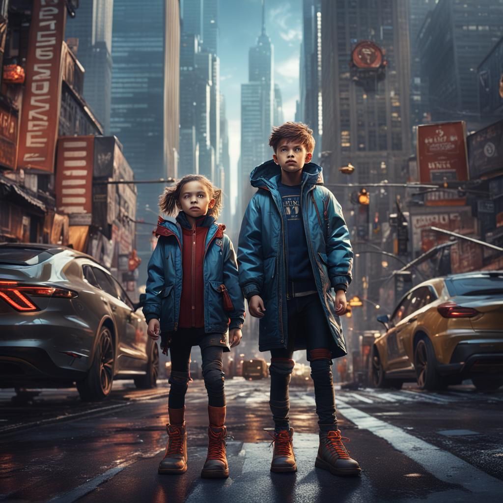 Modern Children in New York: Fantasy Concept Art