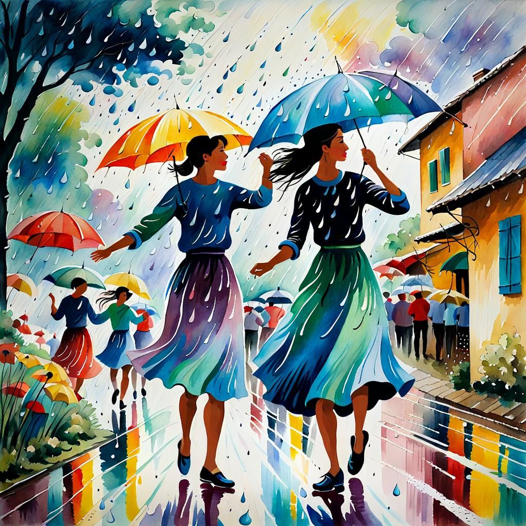 On the way to a village festival ☔