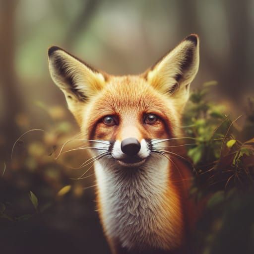 Fox Takes a Selfie in Misty Forest