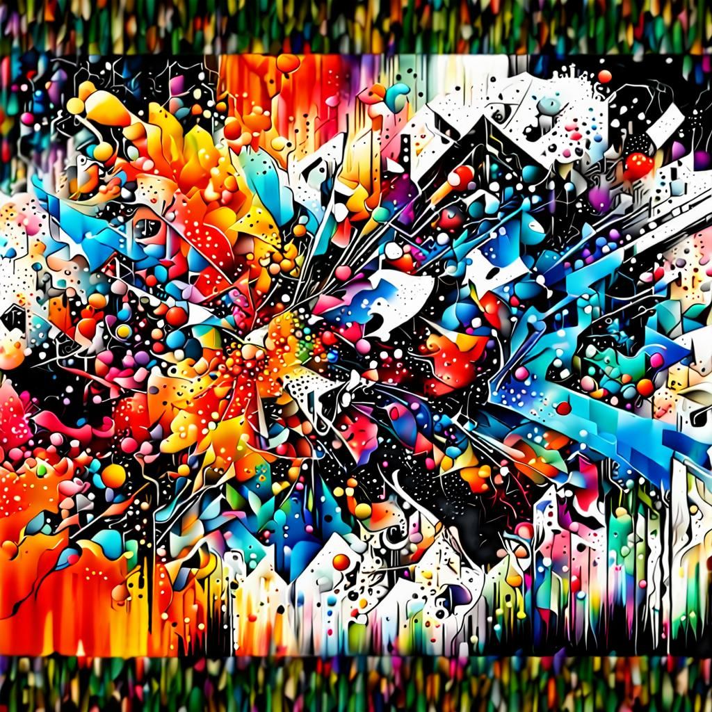 Vibrant Abstract Fusion of Artistic Styles