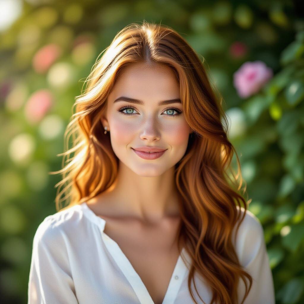 Lillia Davidson Portrait with Blue Eyes and Auburn Hair