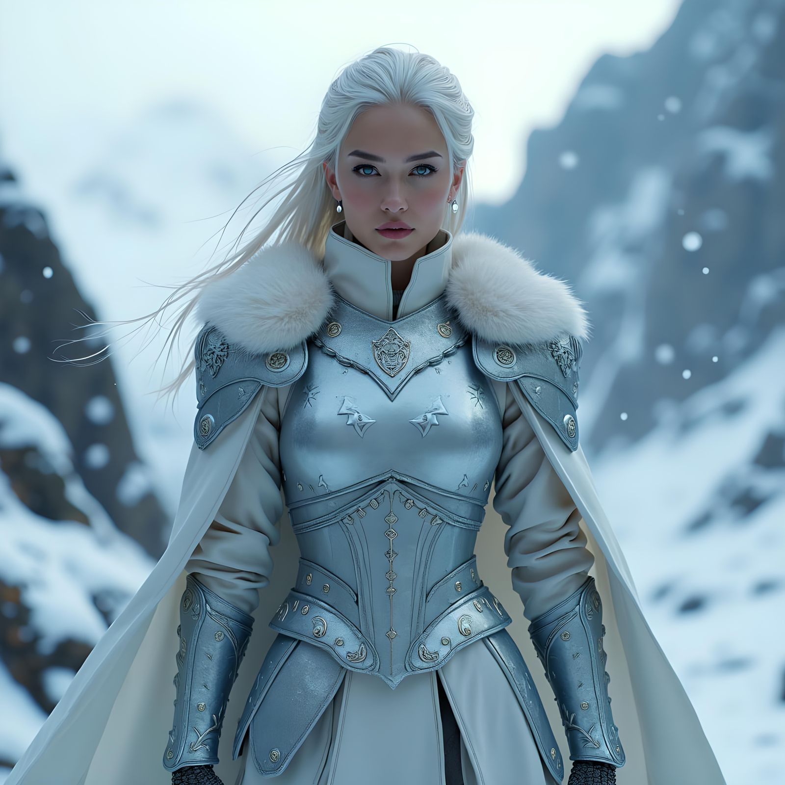 Fierce Snow Warrior Queen Deity Portrait