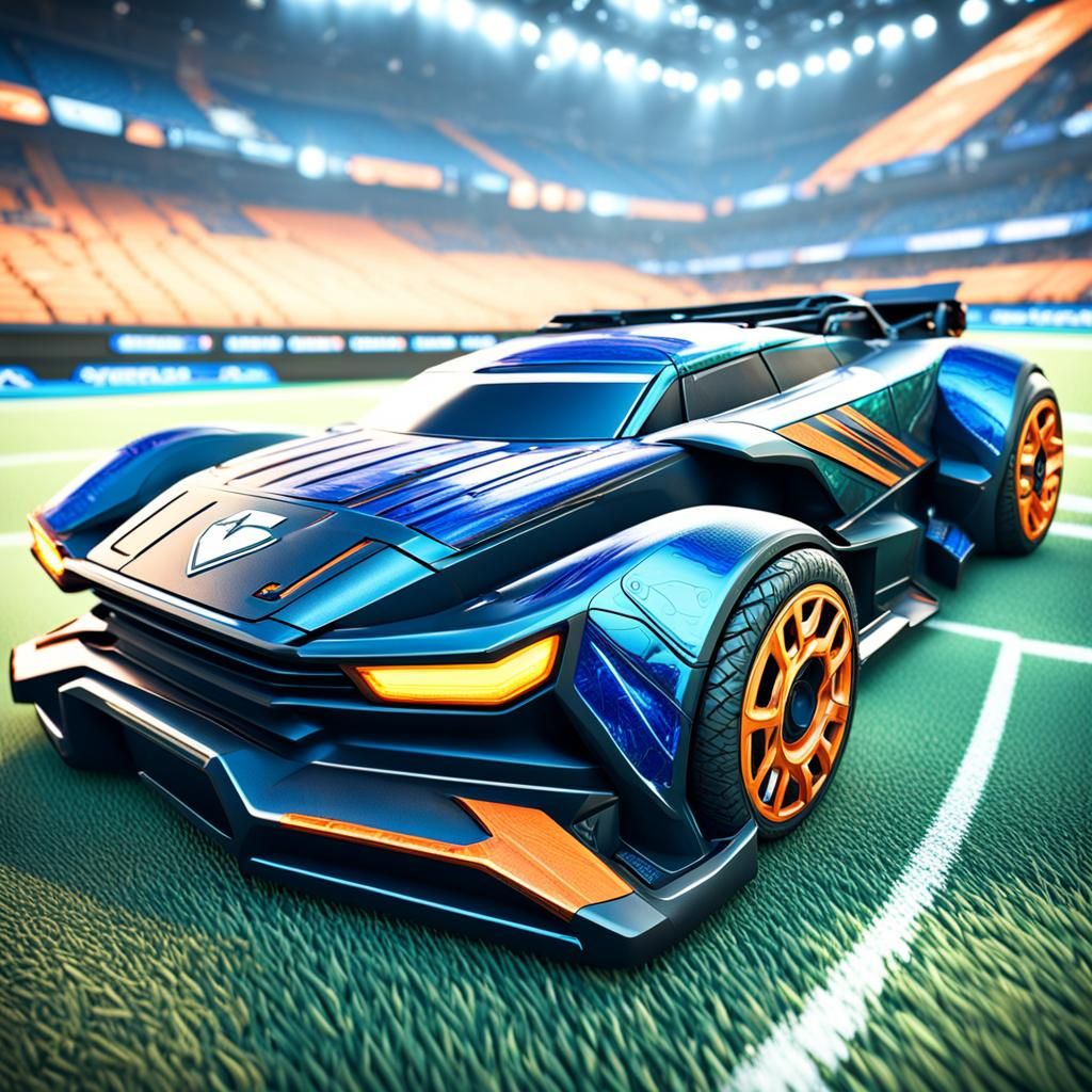 Rocket League Vulcan Car in Hyperrealistic Style