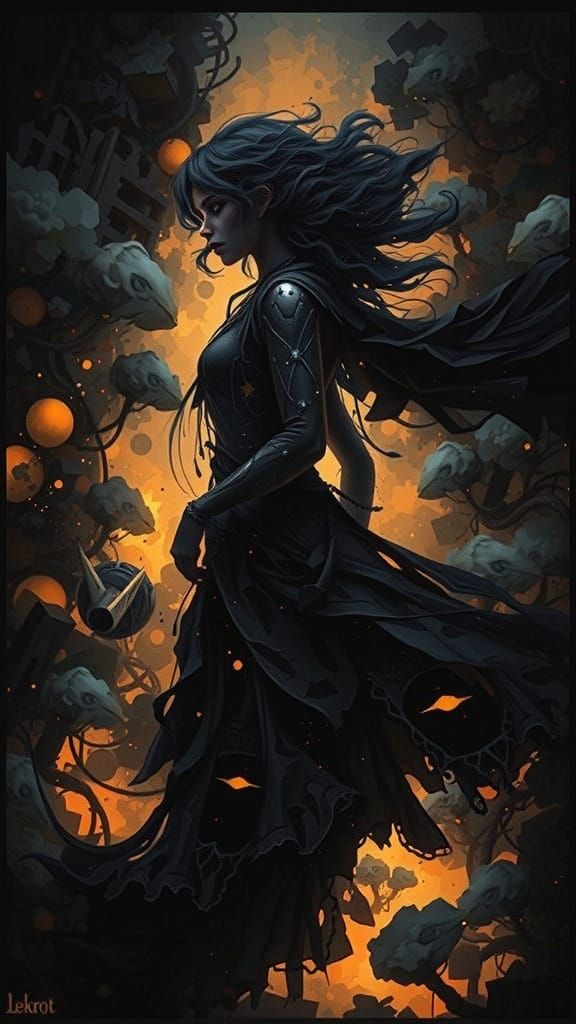 Sticker Art Dreamscape in Toxic Punk Dark Horror Style