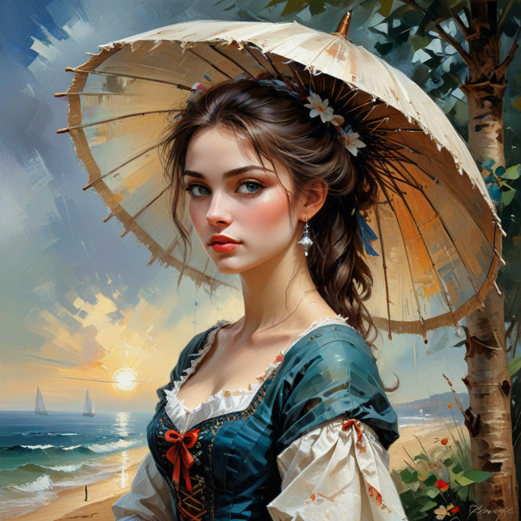 Elegant French Lady Under Soft Light