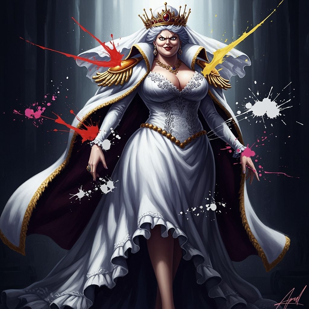 Regal Big Mom in Ornate Wedding Dress, Splash Art Style