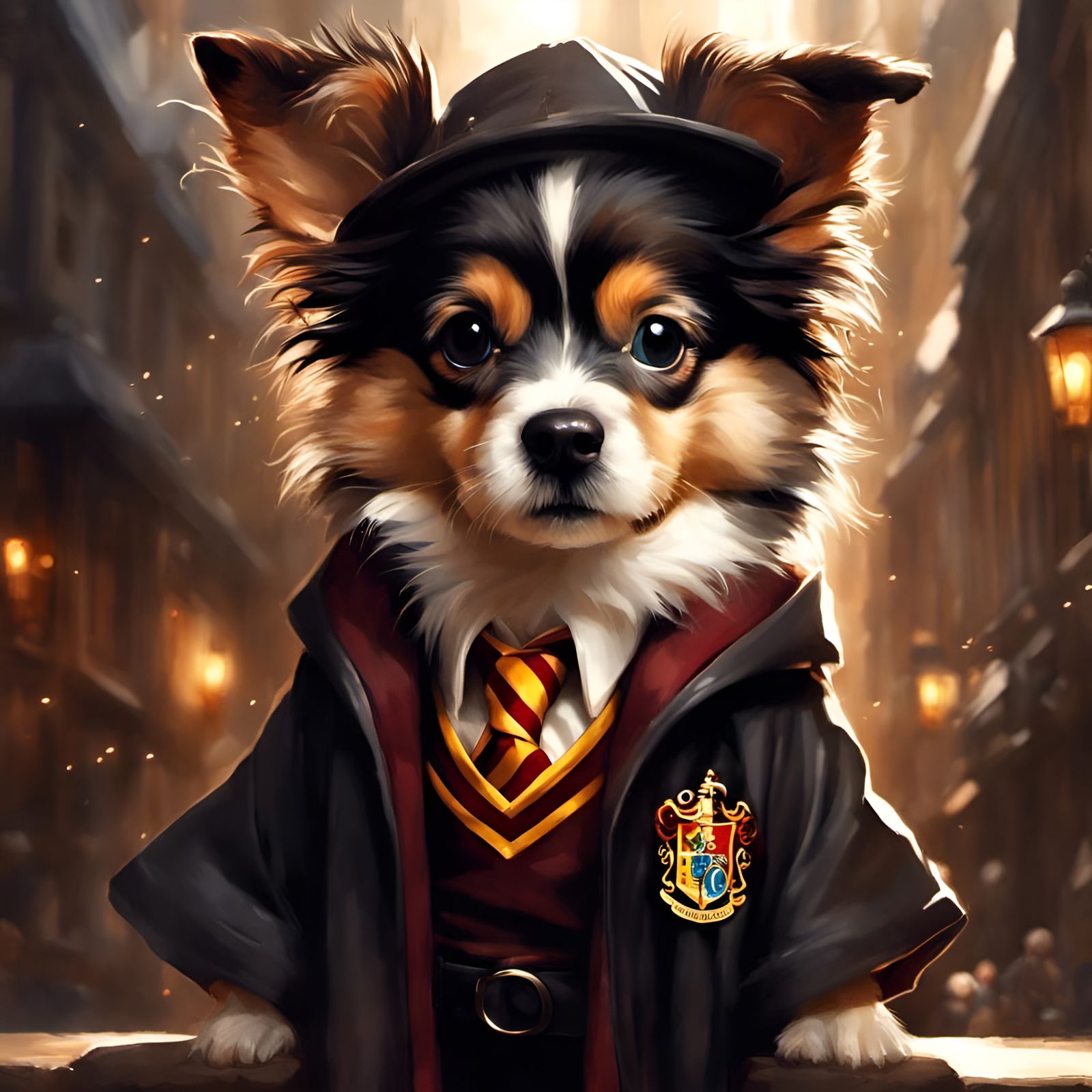 Adorable Dog as Harry Potter in 3D