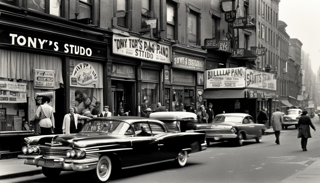 1960s New York Street Scene in Retro Photography Style
