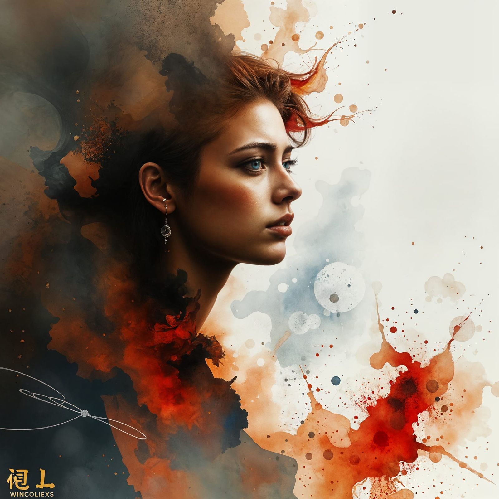 Whiskey Splatter Surrealism with Atmospheric Effects