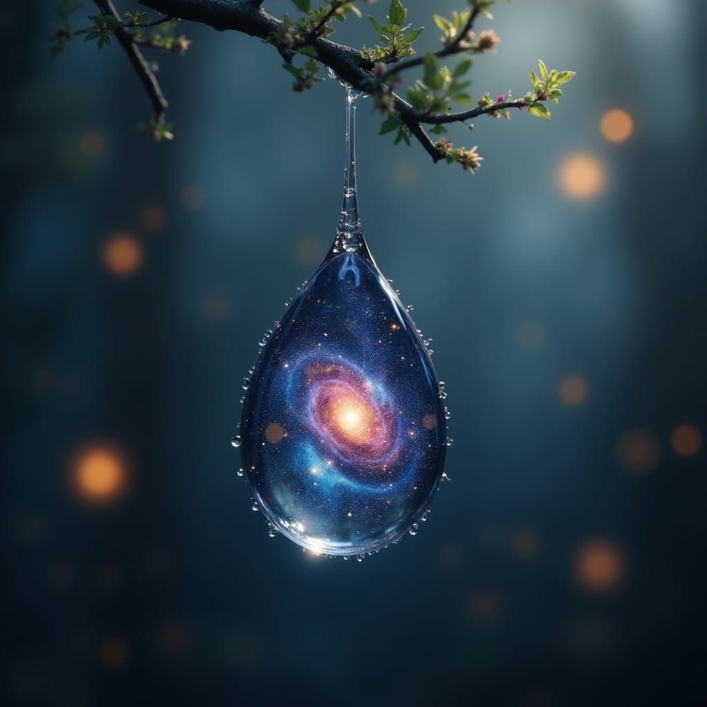 Twilight Galaxy in Dewdrop