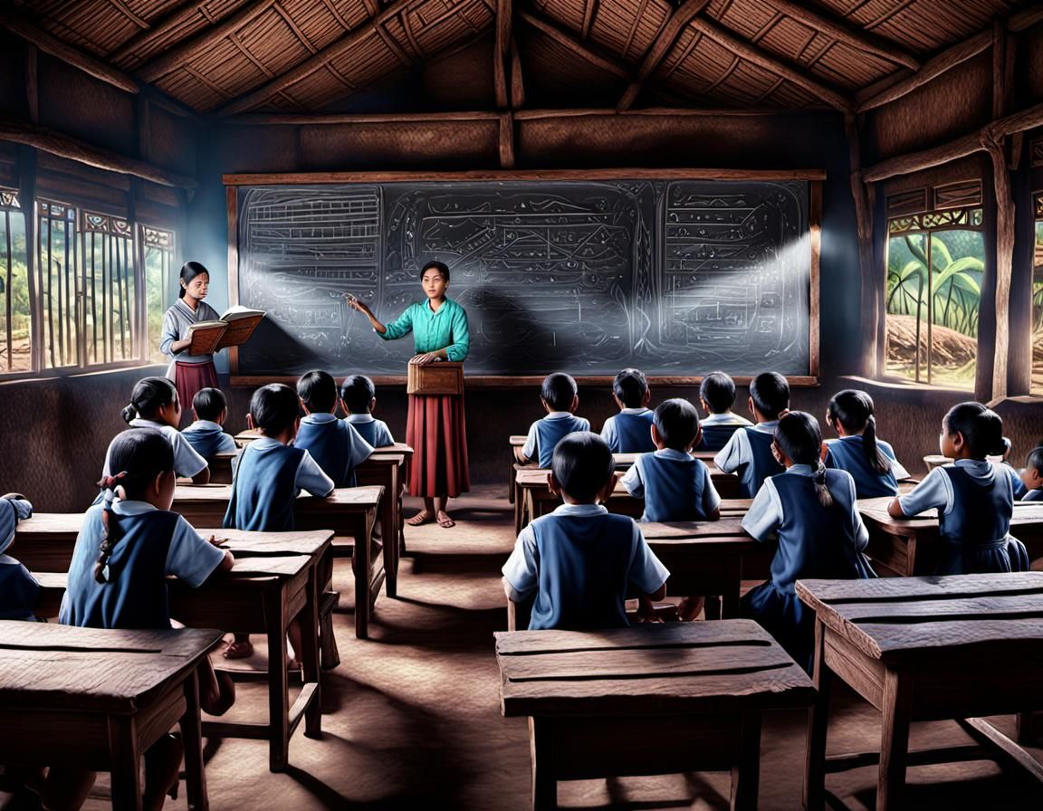 female teacher teaching