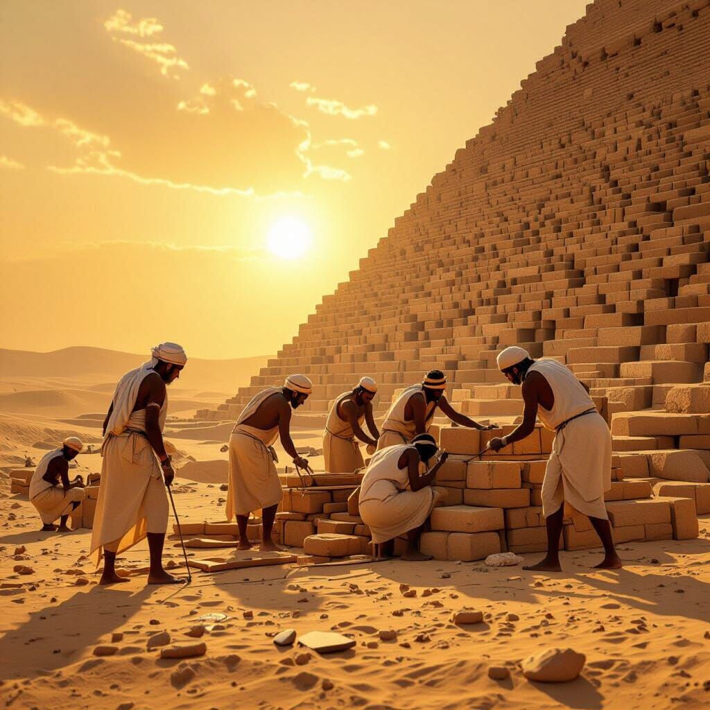 Building the Great Pyramid in Retro-Futuristic Style