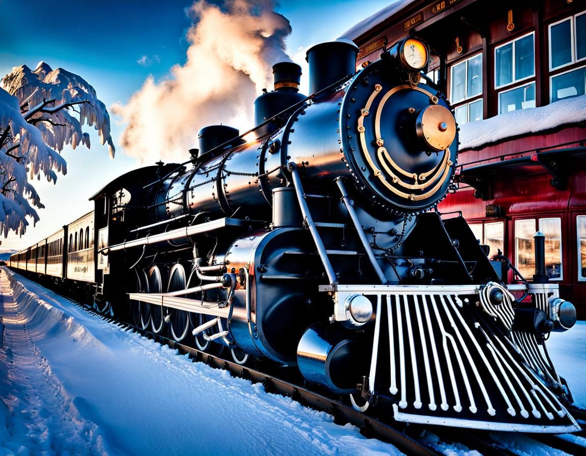 A Wonderful gorgeous winter landscape in Iceland, due to the bright noontime sun- icicles hanging attached to a train st...